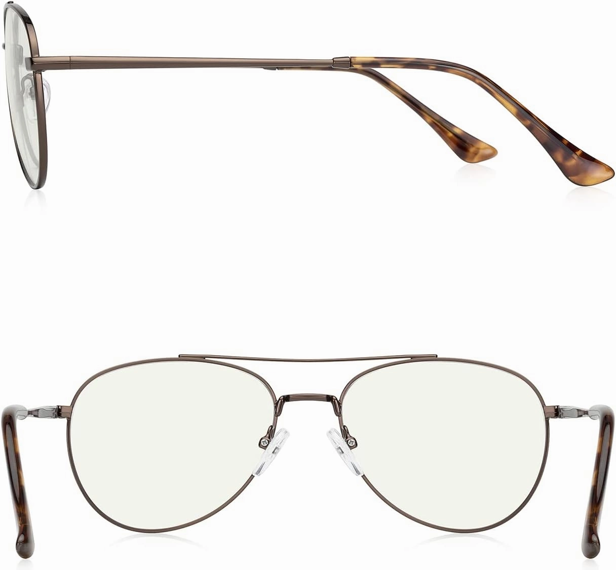 Blue Light Aviator Reading Glasses for men Women Metal Frame Spring Temple Computer Glasses