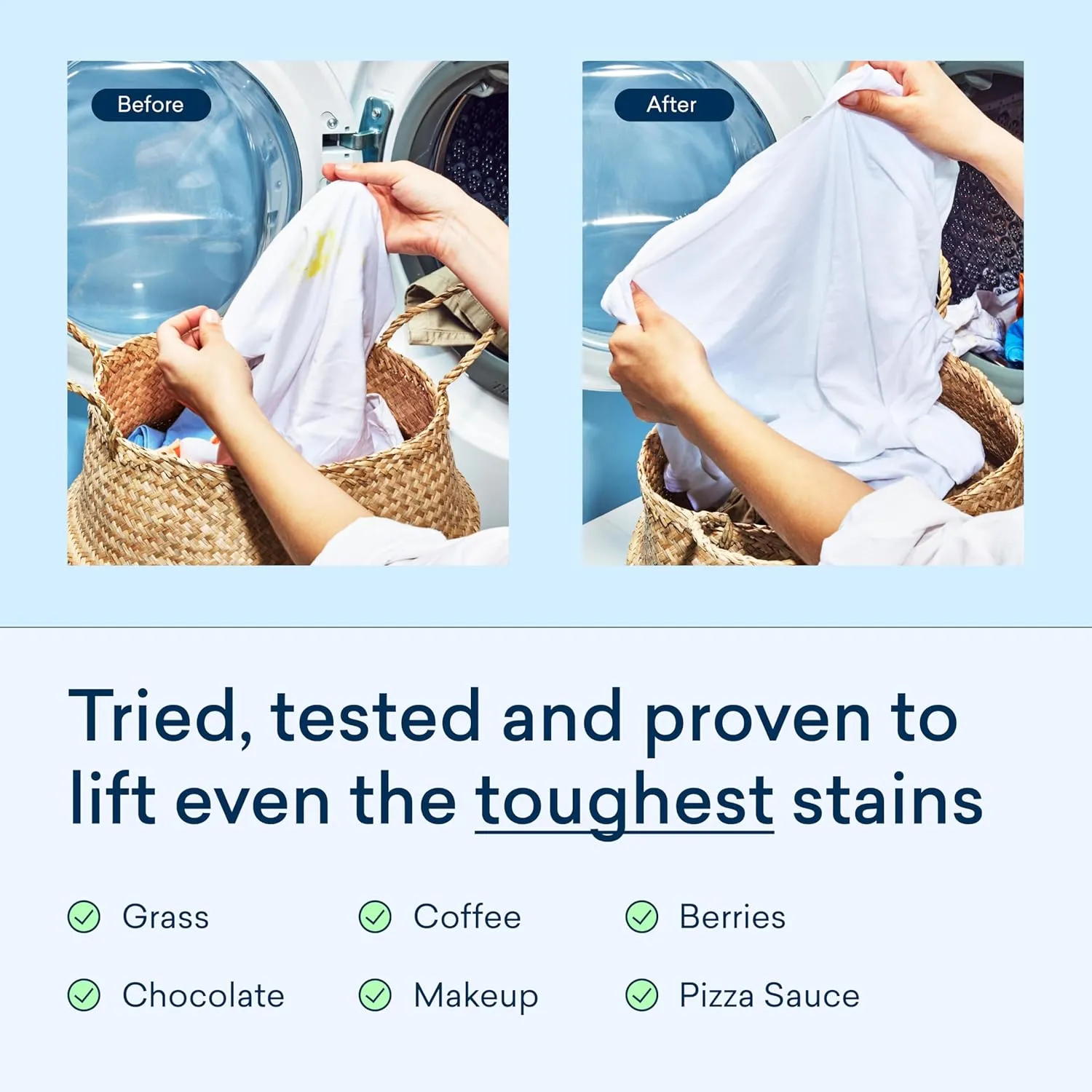 BLUELAND Laundry Detergent Tablets, 120 Count, Plastic-Free Eco-Friendly Pods, Sheets, Liquid Alternative - Fragrance Free and Clear, Natural, Gentle