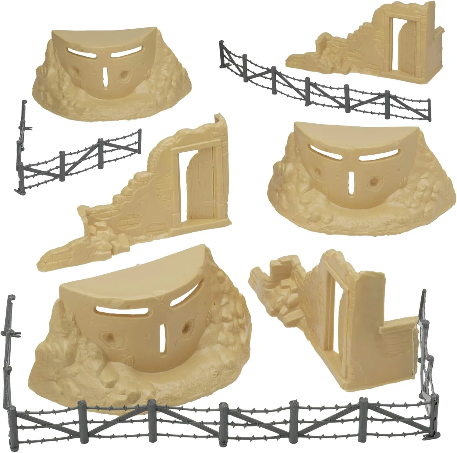 BMC Classic Marx Axis Ambush - 14pc Tan Plastic Army Men Playset Accessories