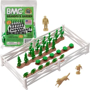 BMC Classic Marx Grandpa's Garden - 13pc Plastic Farm Dog & Crops Playset