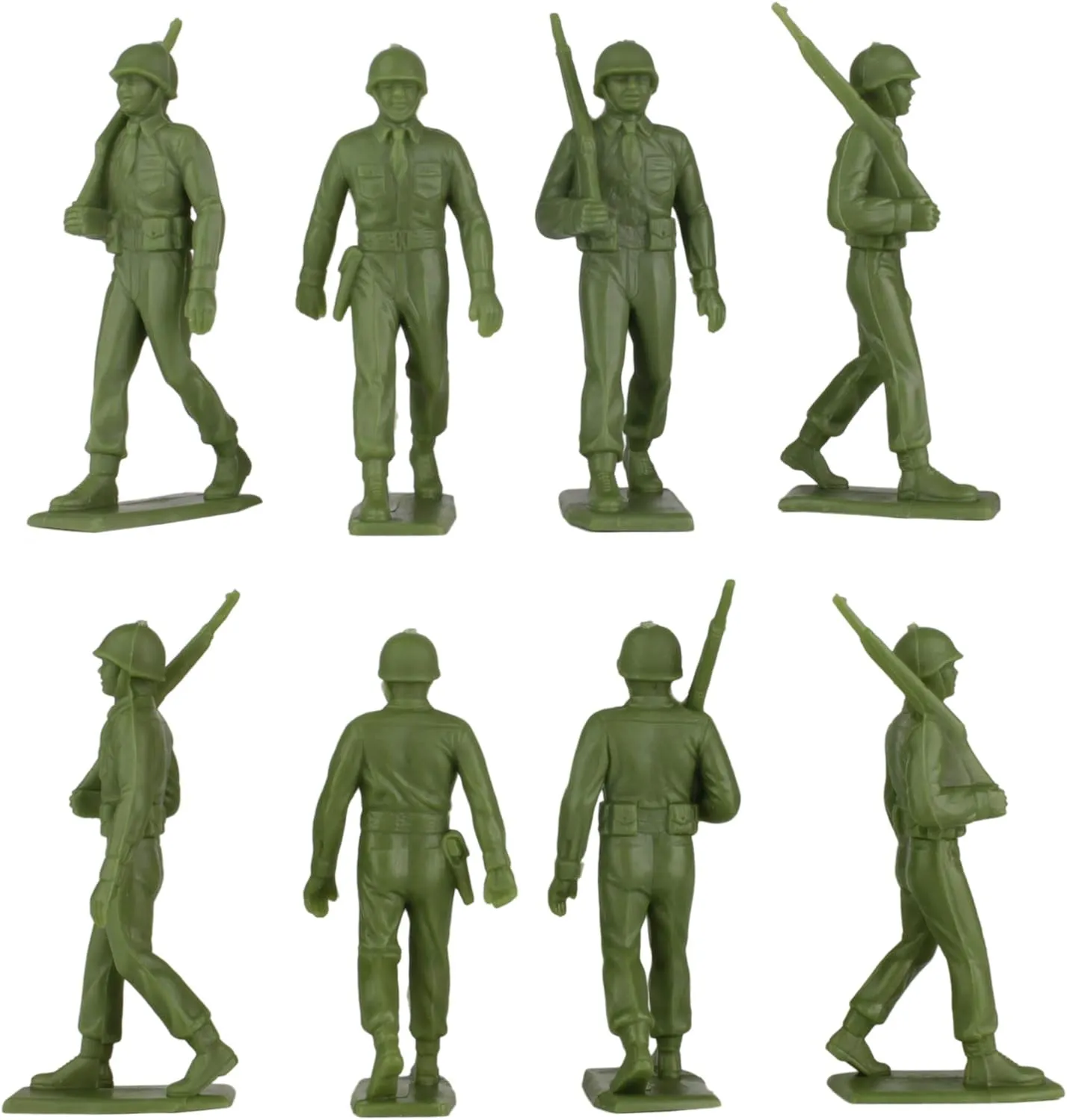 BMC Marx Plastic Army Men Marching US Soldiers - Green 27pc WW2 Figures US Made