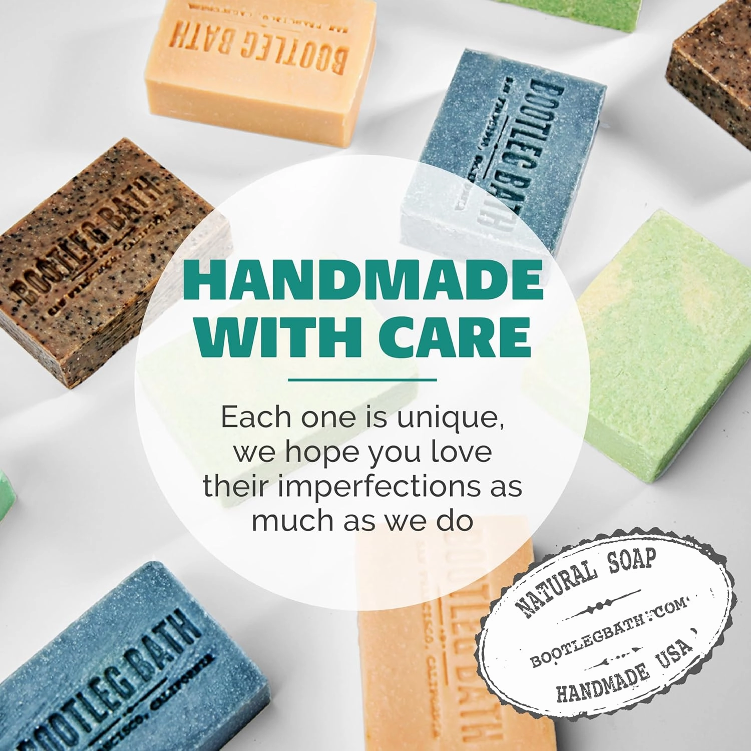 BOOTLEG BATH- Fresh Citrus and Muddled Mint with French Clay and Argan Oil, Natural Moisturizing Body Soap, Handcrafted in USA for Men and Women, Eco Friendly, 4.4 oz Each Bar