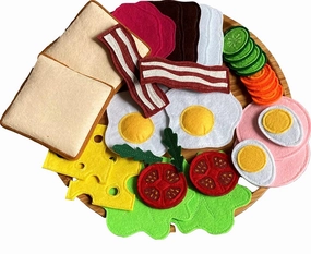 Breakfast Set - LARGE SET/Handmade Felt Play Food for Kids Kitchen/Pretend Play/Montessori Educational Kitchen Toy/Felt Breakfast Set Toy for Toddlers and Kids