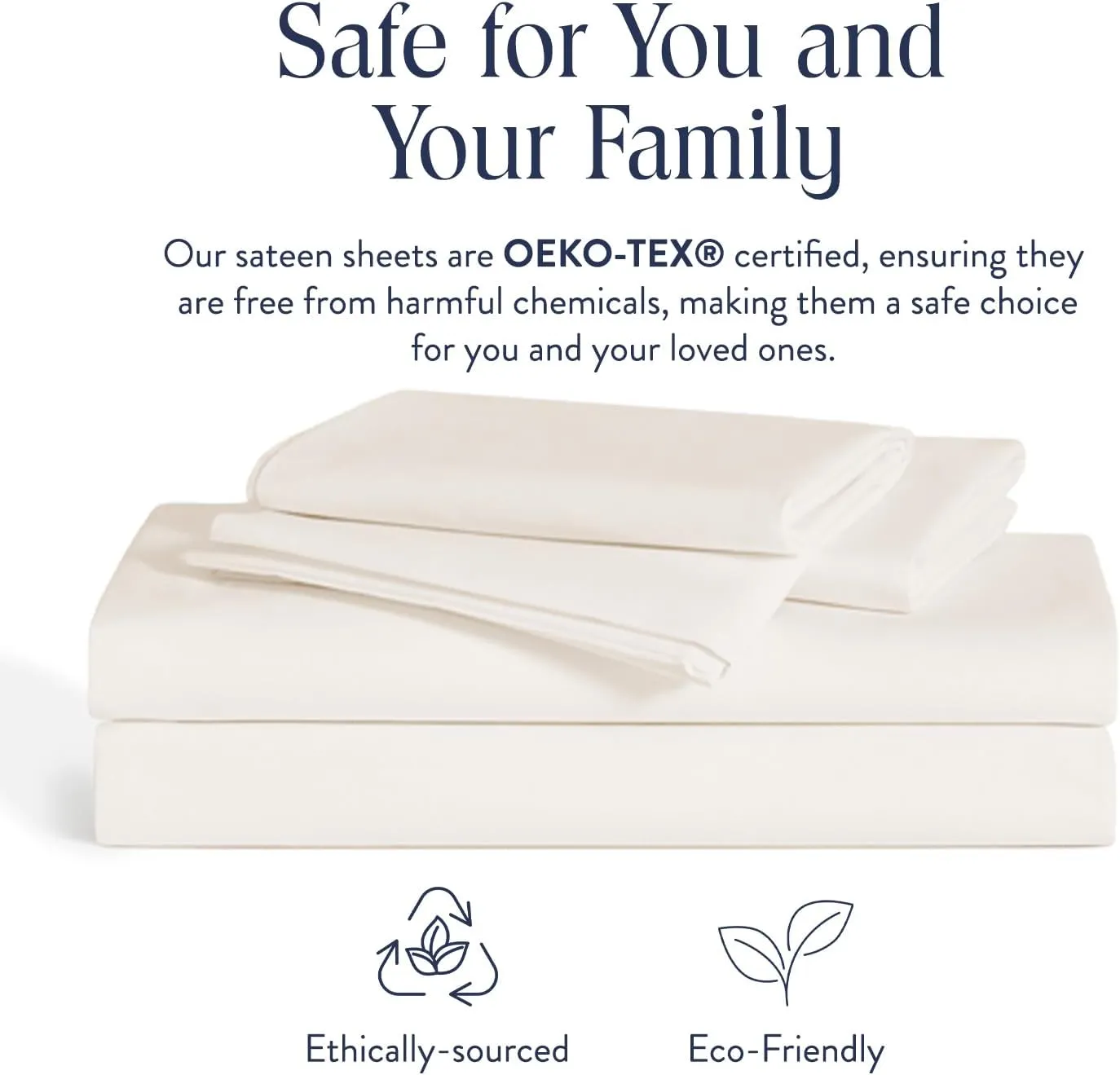 Brooklinen Luxury Sateen 4 Piece Queen Size Sheets Set in Cream - 100% Cotton Sateen Sheets - 1 Fitted Sheet, 1 Flat Sheet, 2 Pillowcases