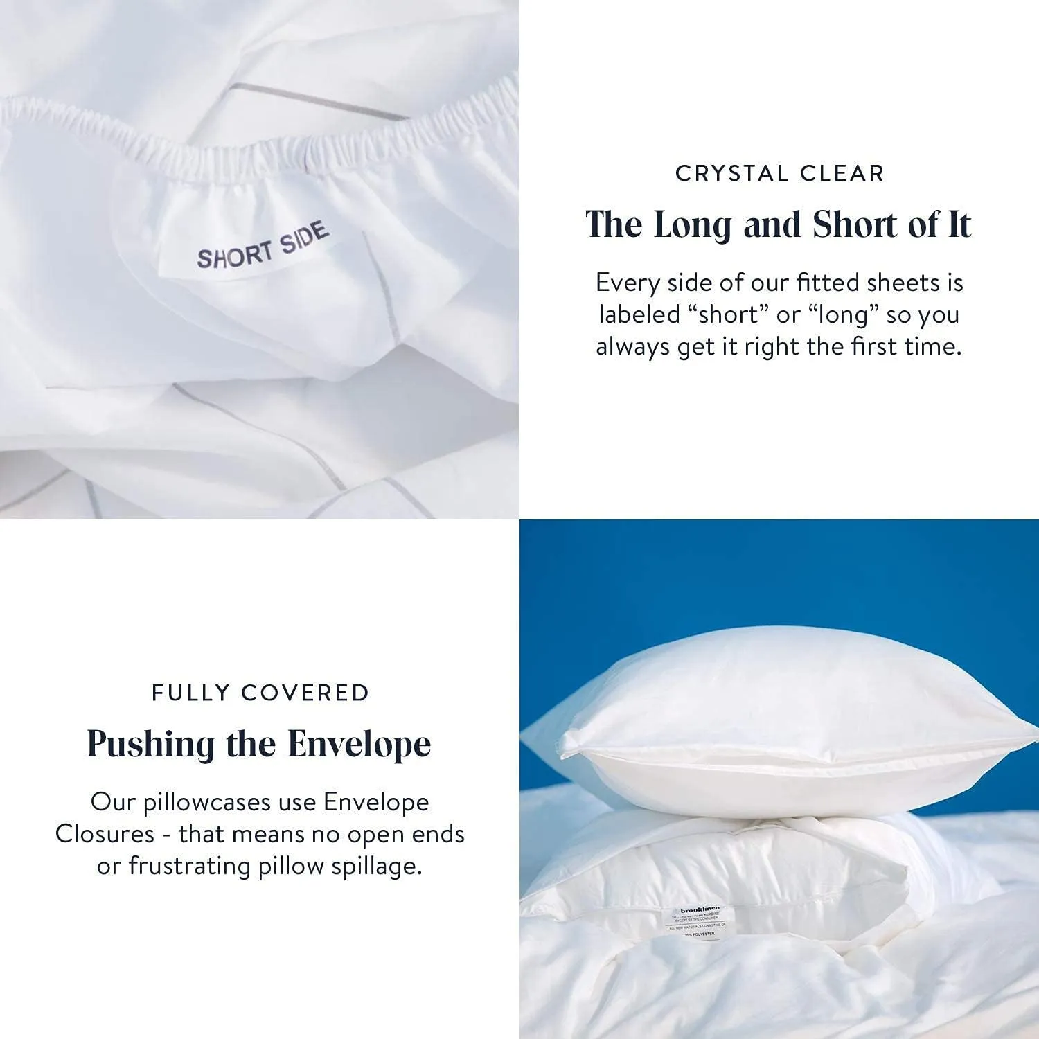 Brooklinen Luxury Sateen 4 Piece Queen Size Sheets Set in Cream - 100% Cotton Sateen Sheets - 1 Fitted Sheet, 1 Flat Sheet, 2 Pillowcases