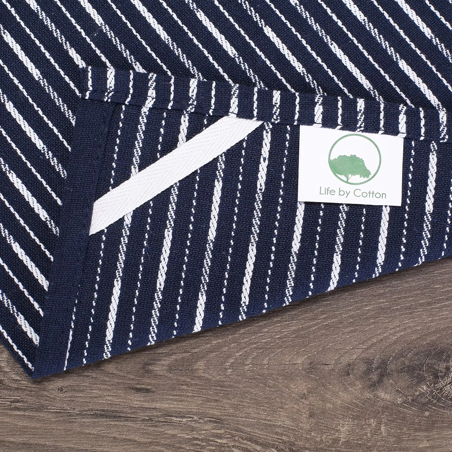 Brookyn Stripe Cotton Kitchen Towel 18x28 inch Navy 100% Cotton Quick Dry Tea Towels Bar Towels Highly Absorbent Cleaning Towels Kitchen Tea Towels Pure Cotton Absorbent Dish Cloth Set of 6