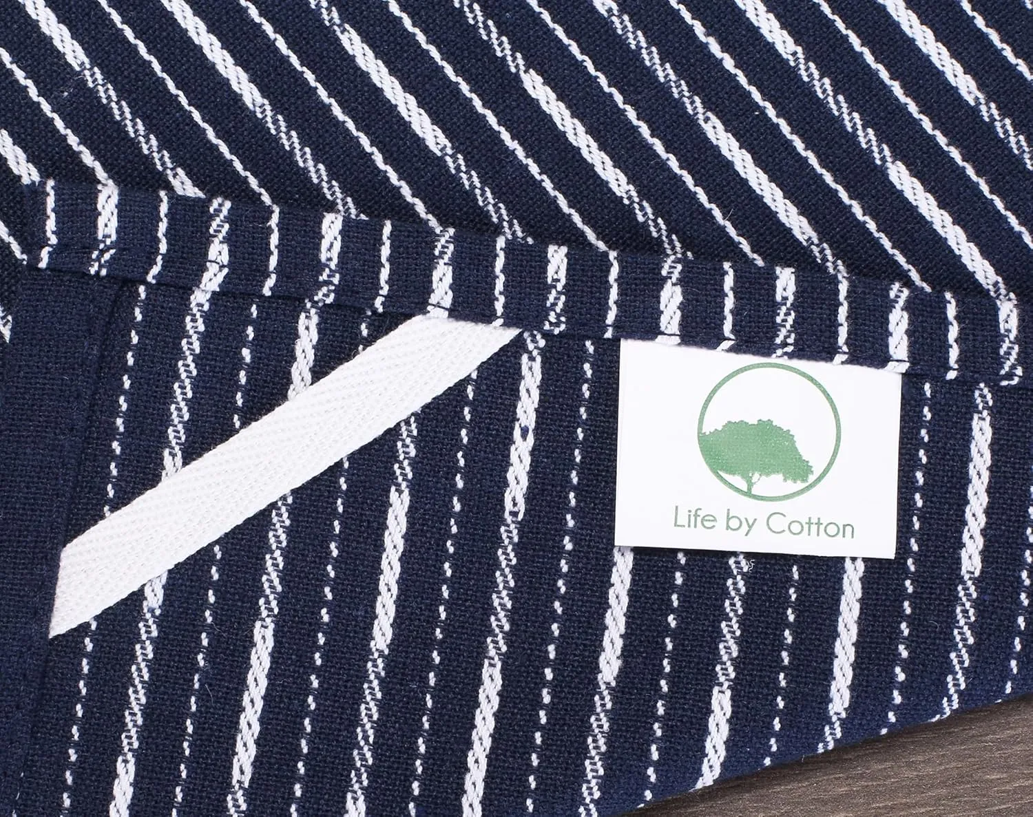 Brookyn Stripe Cotton Kitchen Towel 18x28 inch Navy 100% Cotton Quick Dry Tea Towels Bar Towels Highly Absorbent Cleaning Towels Kitchen Tea Towels Pure Cotton Absorbent Dish Cloth Set of 6