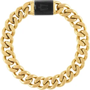Bulova Men's Jewelry Classic Gold Tone Curb Chain Bracelet, Stainless Steel 13MM Bracelet, 8.5" Style:BVB1084-GOSTNA