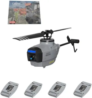 C127AI RC Helicopter with 1080P Camera, 2.4G 4CH Brushless Single-Rotor Scout Drone with Optical Flow & Altitude Hold for AI Tracking