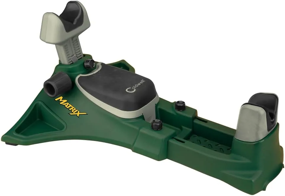 Caldwell Matrix Adjustable Ambidextrous and Adjustable Rifle, Pistol Shooting Rest for Range, Precision Shooting, Sight In and Stabilizing Shots, Green