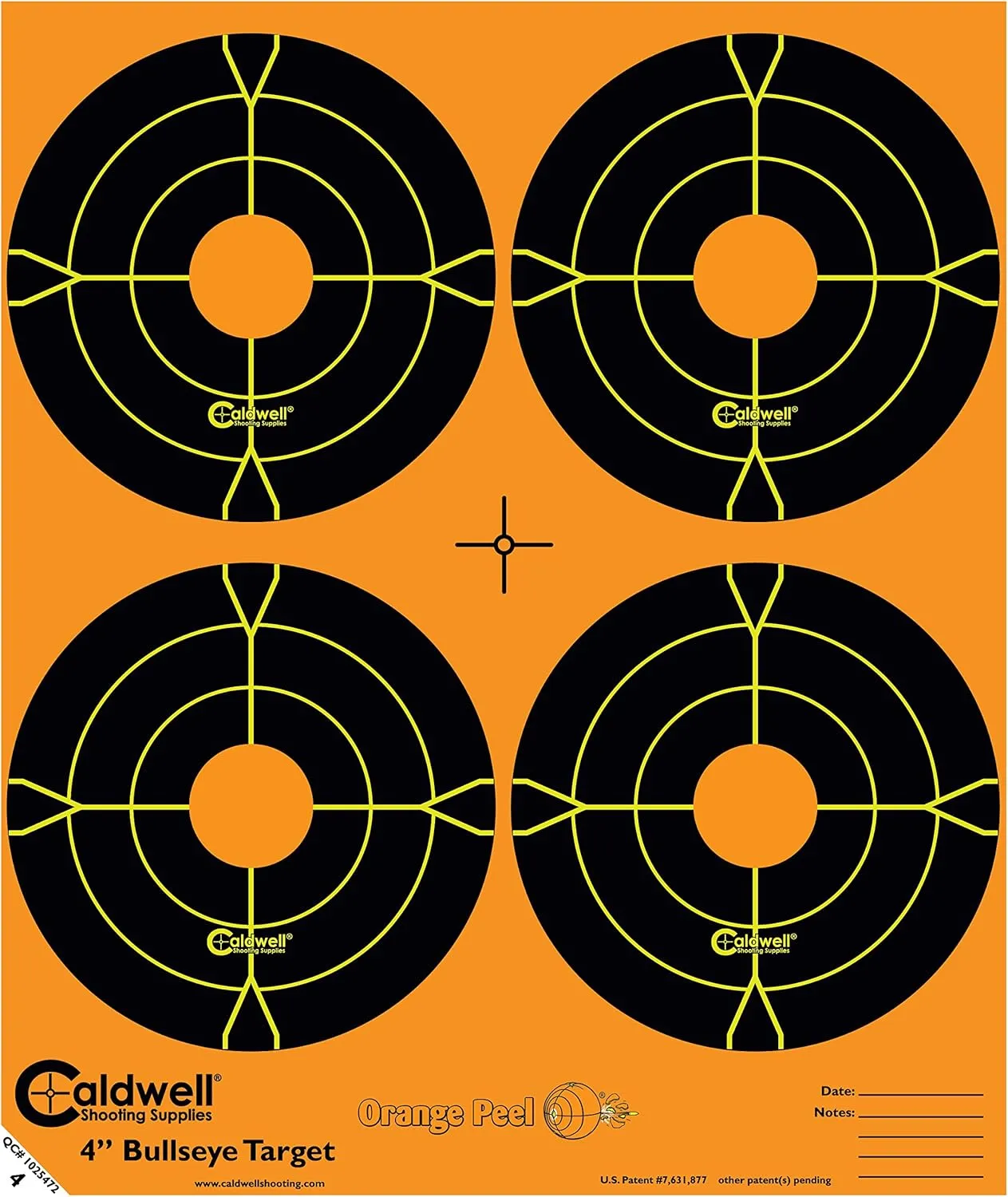 Caldwell Orange Peel Bullseye Targets with Flake Off Material, Strong Adhesive and Multiple Sizes for Outdoor, Range, Shooting and Hunting