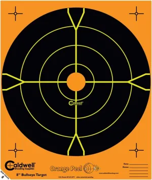 Caldwell Orange Peel Bullseye Targets with Flake Off Material, Strong Adhesive and Multiple Sizes for Outdoor, Range, Shooting and Hunting