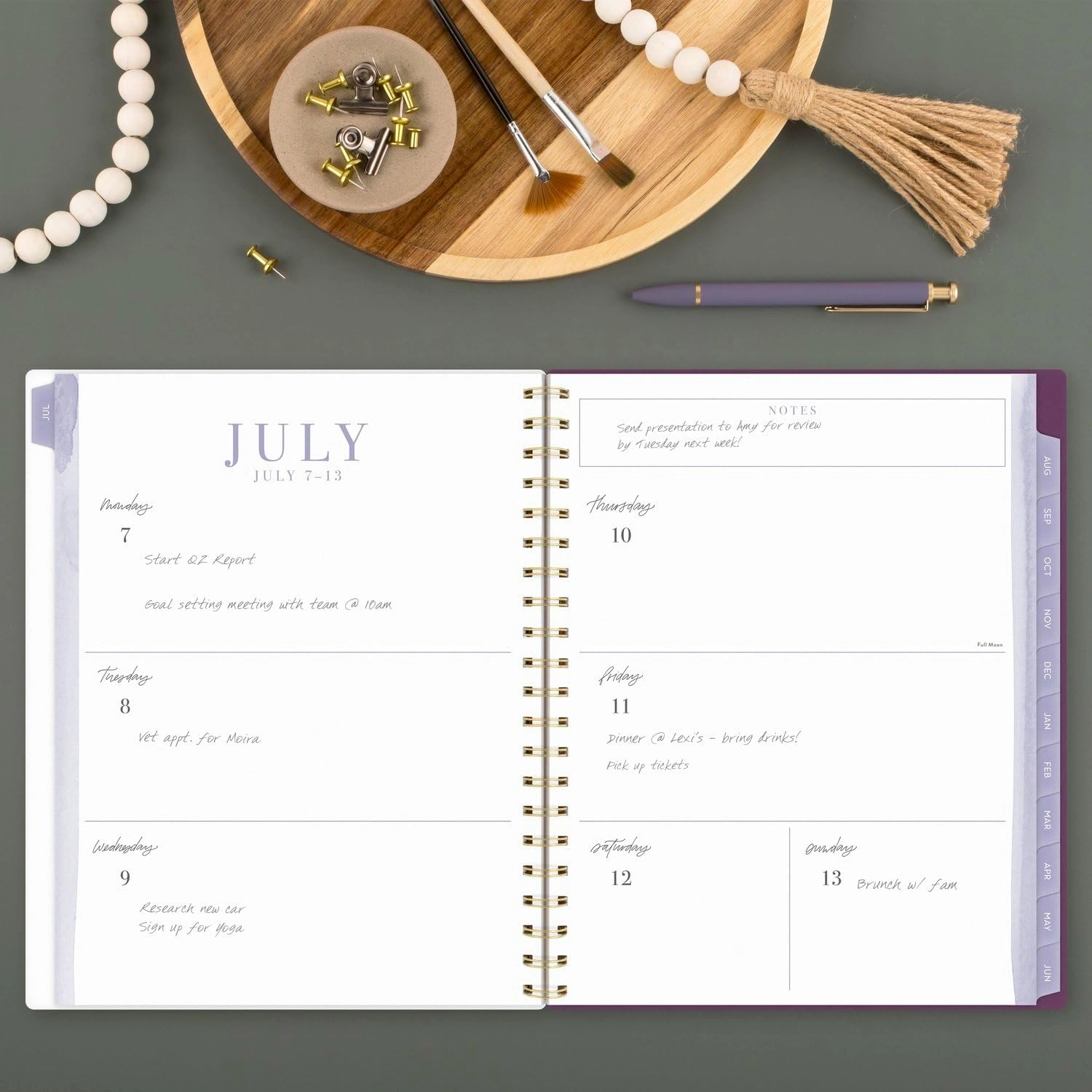 Cambridge Planner 2025-2026 Academic, Leah Bisch, Weekly & Monthly, 8-1/2" x 11", Large, Monthly Tabs, Flexible Cover, Petite Floral (LB38-905A)