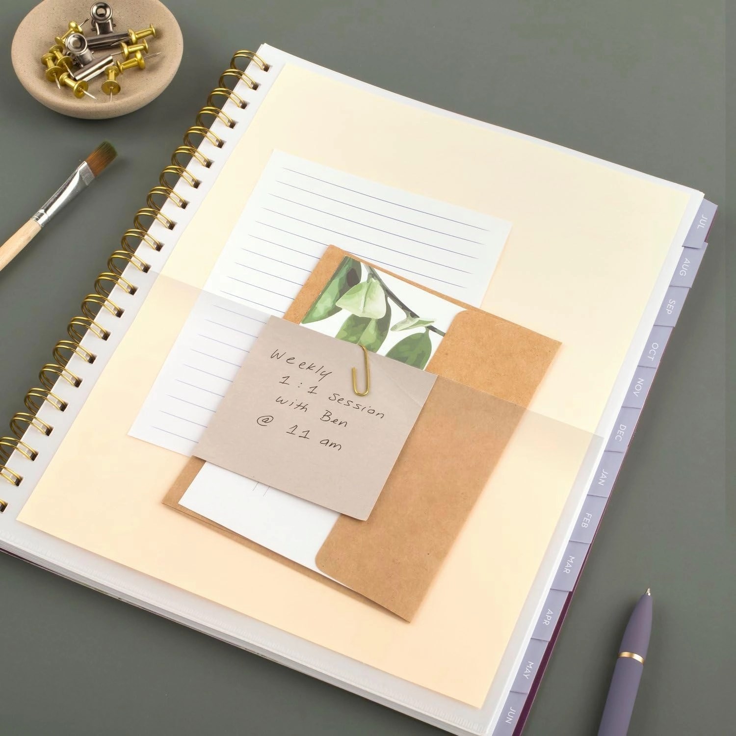 Cambridge Planner 2025-2026 Academic, Leah Bisch, Weekly & Monthly, 8-1/2" x 11", Large, Monthly Tabs, Flexible Cover, Petite Floral (LB38-905A)