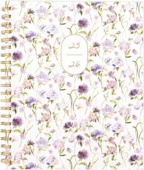Cambridge Planner 2025-2026 Academic, Leah Bisch, Weekly & Monthly, 8-1/2" x 11", Large, Monthly Tabs, Flexible Cover, Petite Floral (LB38-905A)