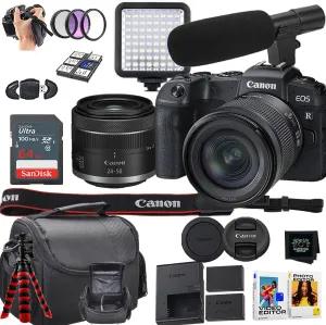 Canon EOS RP Mirrorless Camera   Canon RF 24-50mm f/4.5-6.3 is STM Lens   64GB SanDisk Memory Card   More (18pc Bundle) (Renewed)