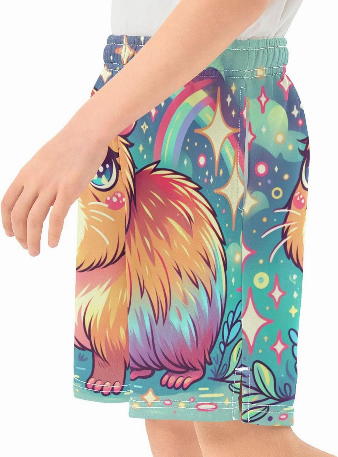 Capybara Colorful Magical Boys Athletic Shorts Casual Short Summer Track Shorts 7-15Y