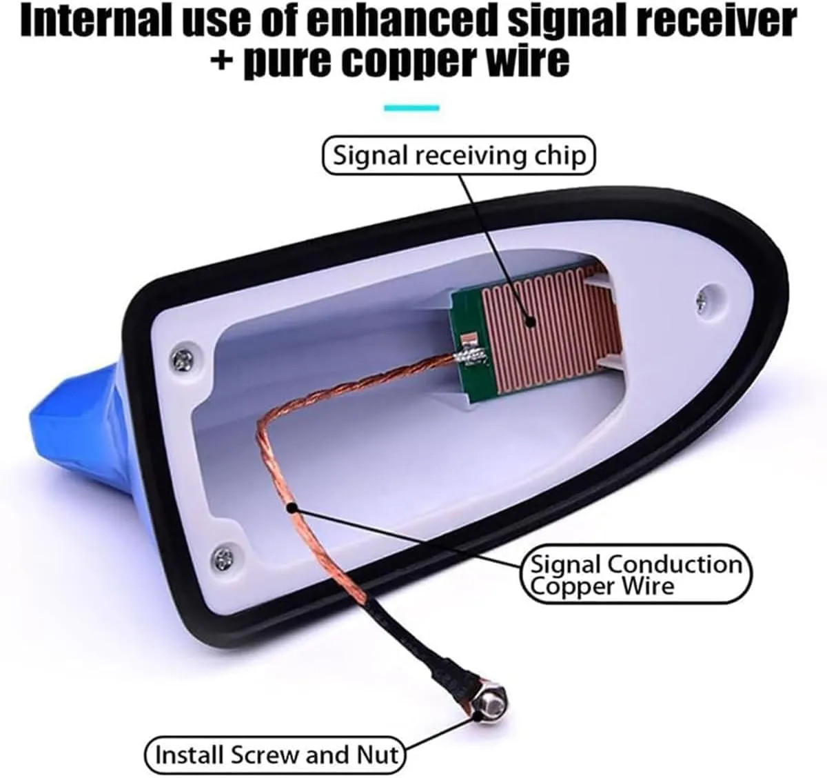 Car Shark Fin Antenna, for Mazda 2 5 Axela Az-Offroad B-Series Biante, Auto Radio Signal Waterproof Exterior Roof Aerials