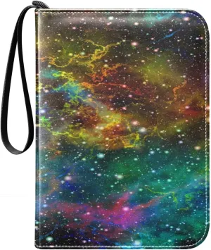 Card Binder 400 Pockets Star Sky Colorful Trading Card Binder with 50 Removable Pages，3 Rings Trading Card 4 Pocket Album Folder for Game Cards TCG