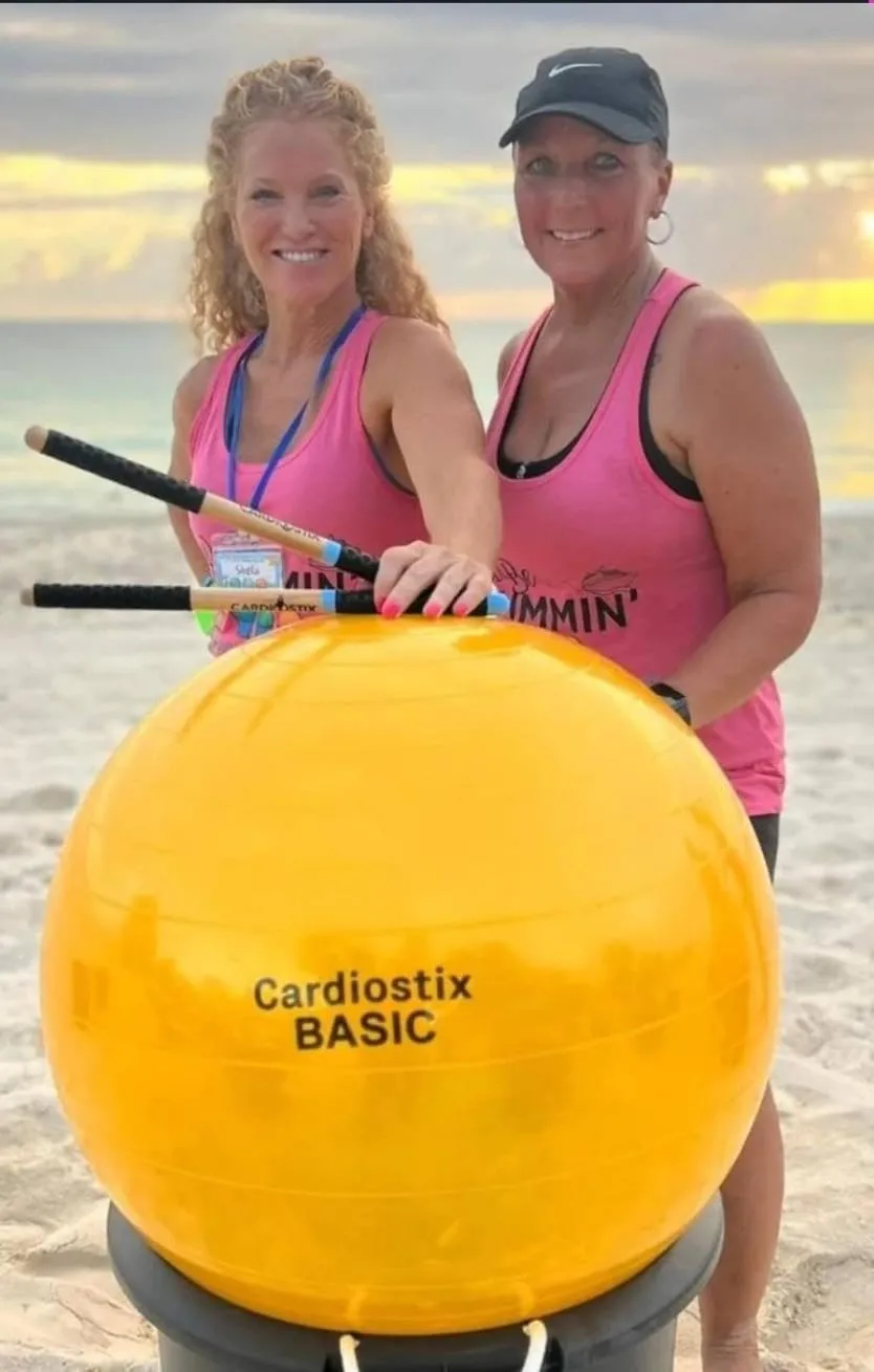 CardioStix 8.5oz Bundle (1 PAIR WITH BAG) Highest-Weighted Double Grip Premium American Hickory Wood Cardio Drum Sticks | Drumming, Fitness, Aerobic Class, Exercises(Pink w/bag)
