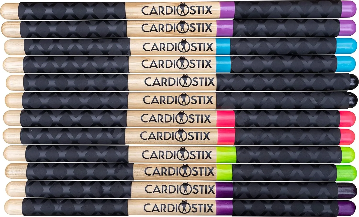 CardioStix 8.5oz Bundle (1 PAIR WITH BAG) Highest-Weighted Double Grip Premium American Hickory Wood Cardio Drum Sticks | Drumming, Fitness, Aerobic Class, Exercises(Pink w/bag)