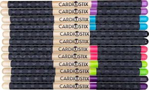 CardioStix 8.5oz Bundle (1 PAIR WITH BAG) Highest-Weighted Double Grip Premium American Hickory Wood Cardio Drum Sticks | Drumming, Fitness, Aerobic Class, Exercises(Pink w/bag)