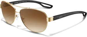 CARFIA Polarized Sunglasses for Women UV Protection Ultra-Lightweight Comfort Metal Frame Driving Glasses CA3210
