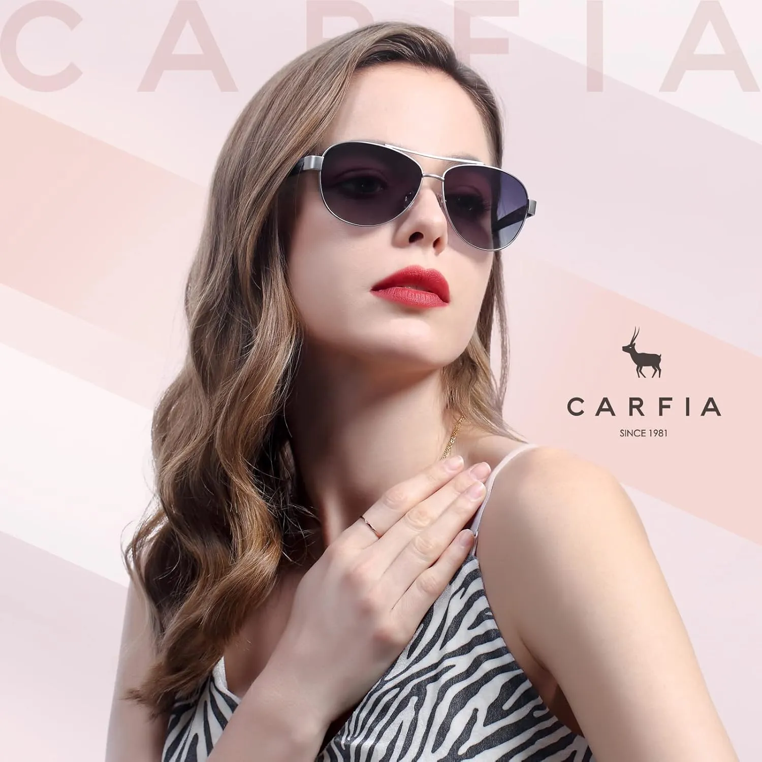 CARFIA Polarized Sunglasses for Women UV Protection Ultra-Lightweight Comfort Metal Frame Driving Glasses CA3210