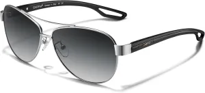 CARFIA Polarized Sunglasses for Women UV Protection Ultra-Lightweight Comfort Metal Frame Driving Glasses CA3210