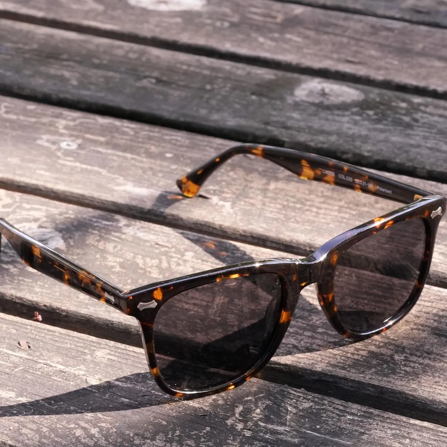 CARFIA Square Polarized Sunglasses for Men UV400 Protection Retro Acetate Italian Hand-crafted Driving Shades