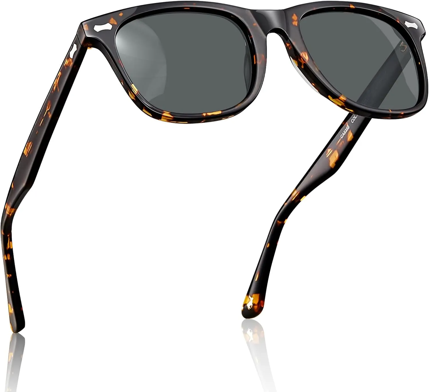 CARFIA Square Polarized Sunglasses for Men UV400 Protection Retro Acetate Italian Hand-crafted Driving Shades