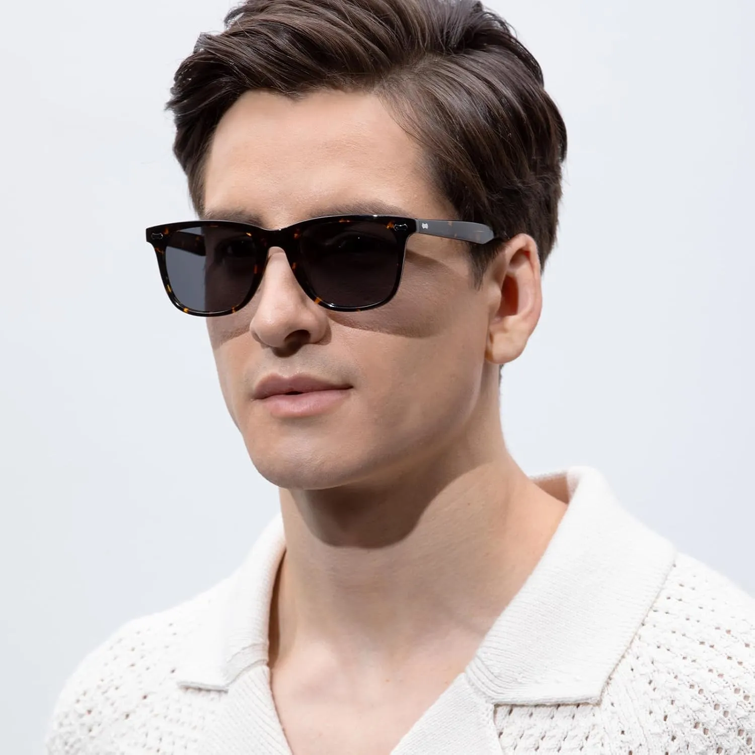CARFIA Square Polarized Sunglasses for Men UV400 Protection Retro Acetate Italian Hand-crafted Driving Shades