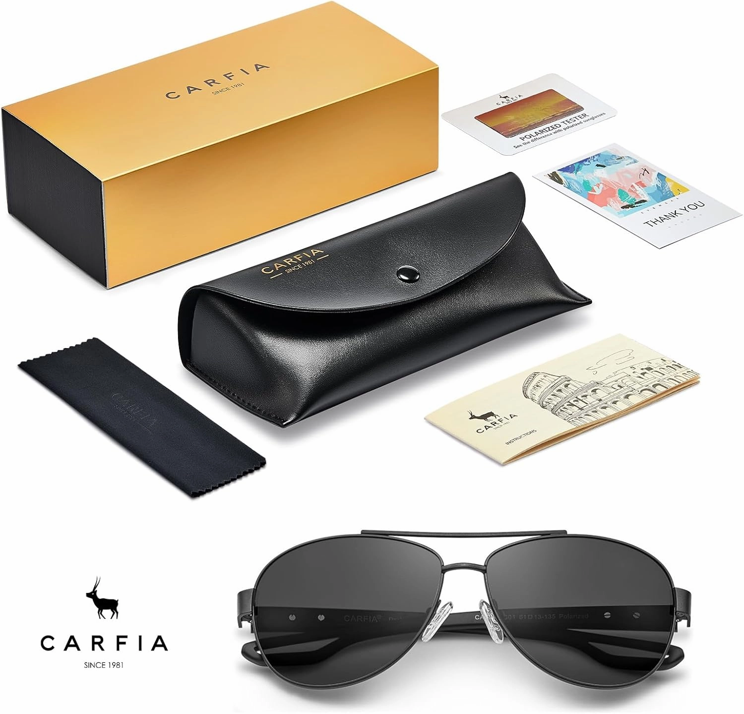 CARFIA Polarized Sunglasses for Women UV Protection Ultra-Lightweight Comfort Metal Frame Driving Glasses CA3210