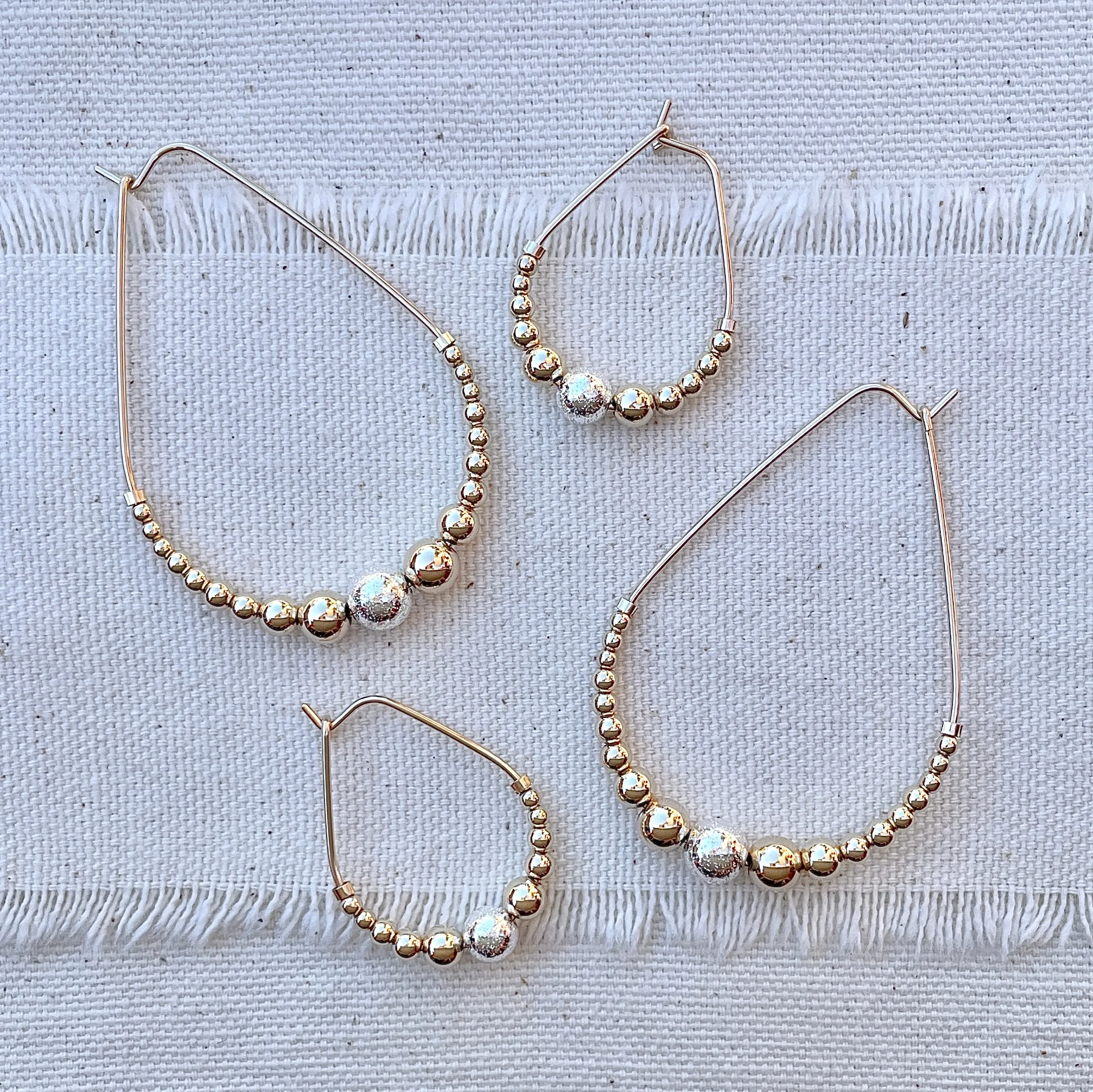 CAVIAR Ovaline Bead Hoops