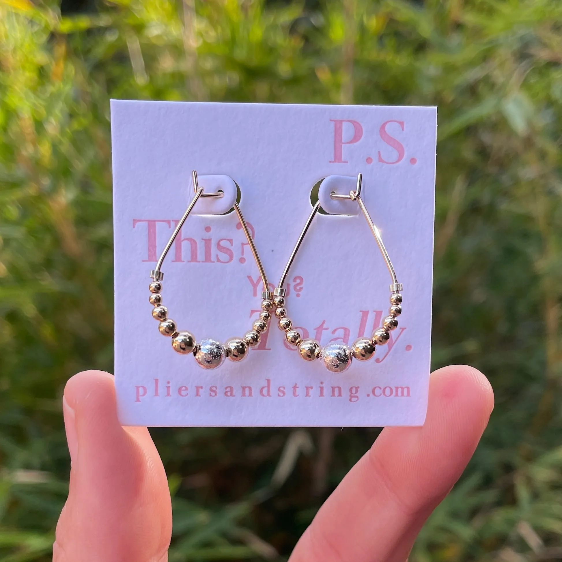 CAVIAR Ovaline Bead Hoops