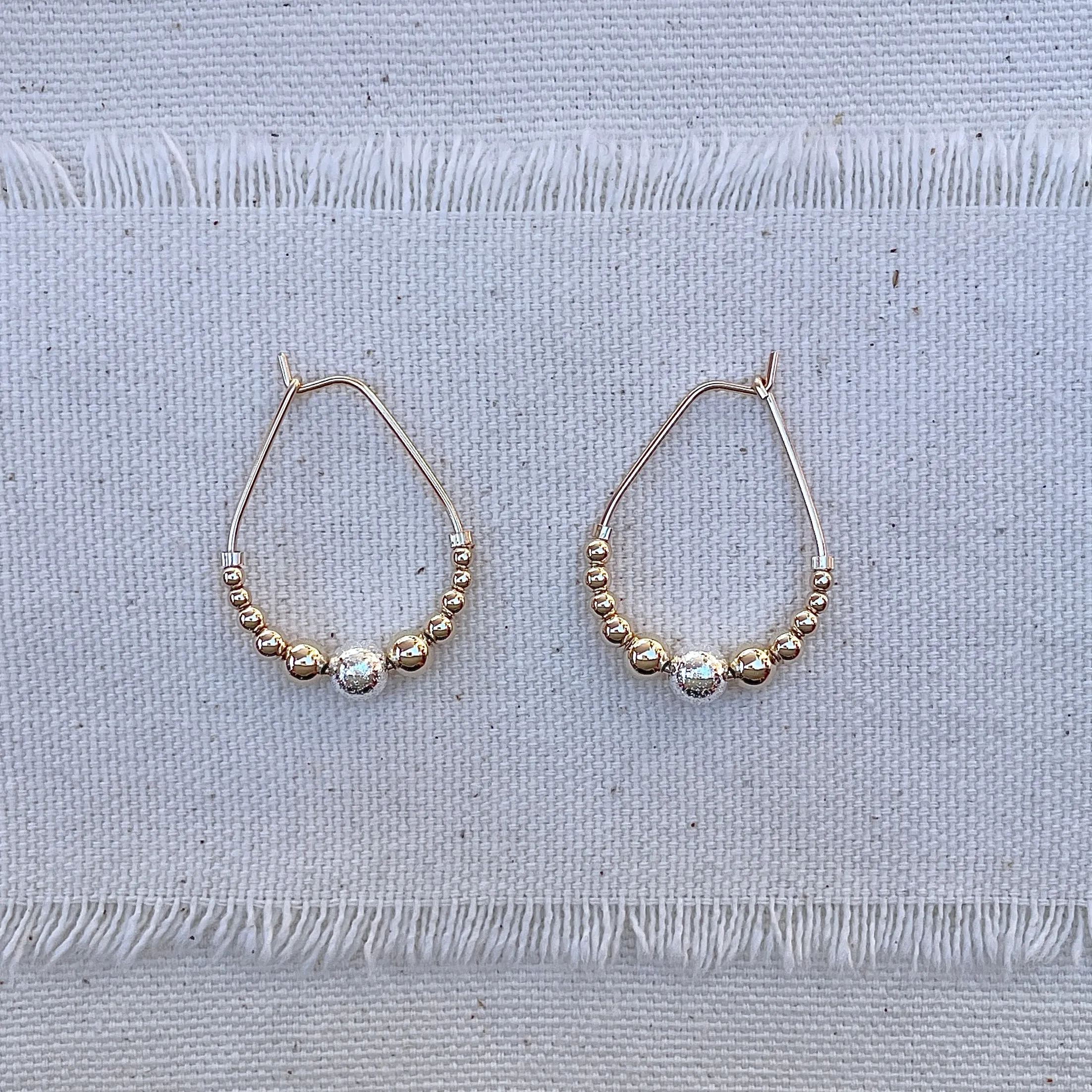 CAVIAR Ovaline Bead Hoops