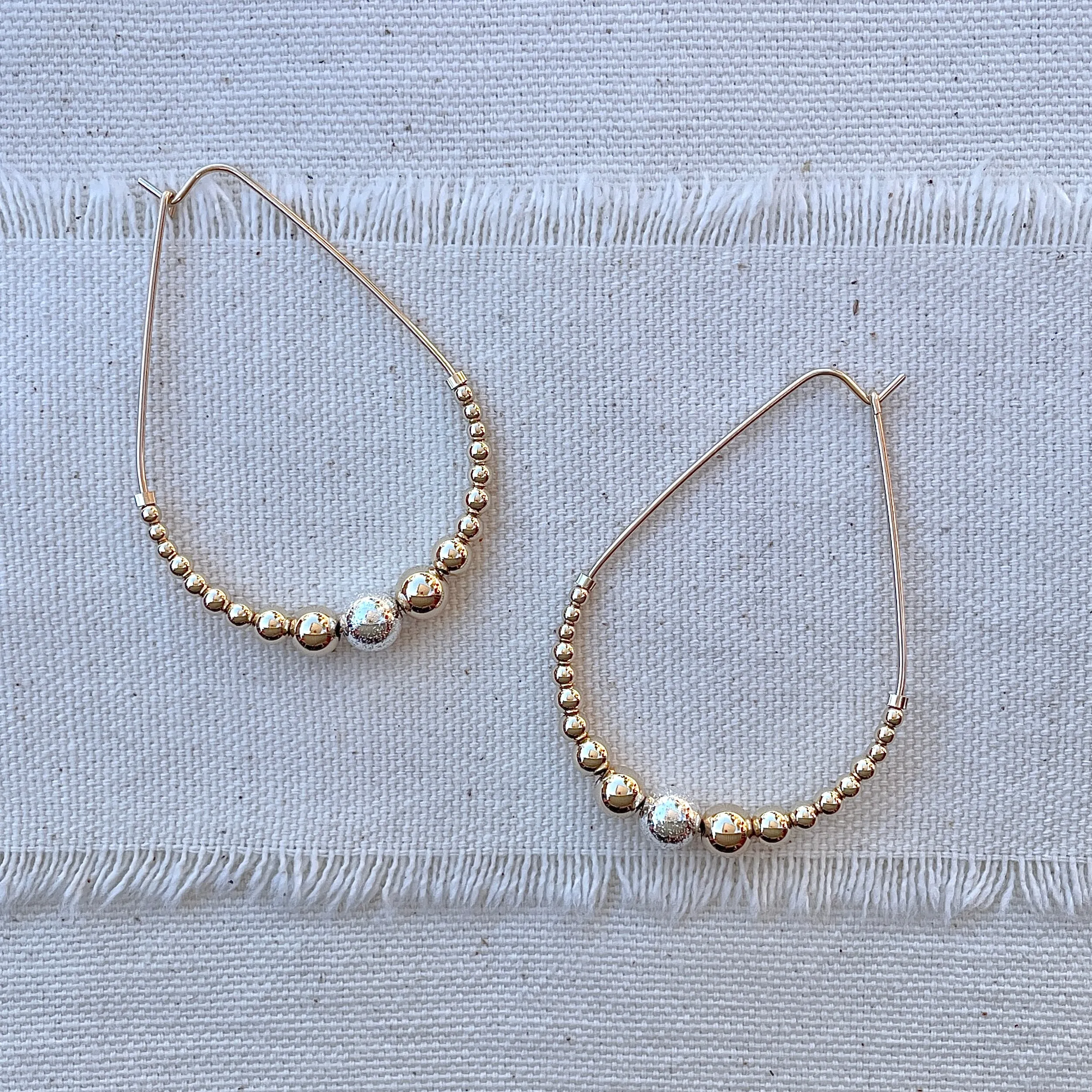 CAVIAR Ovaline Bead Hoops