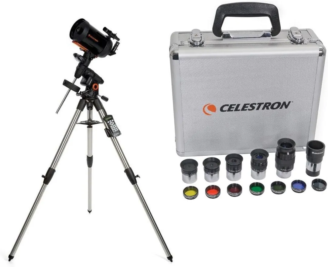 Celestron Advanced VX 6" Schmidt-Cassegrain Telescope - with Deluxe Accessory Kit (5 Celestron Plossl Eyepieces, 1.25" Barlow Lens, 1.25" Filter Set, Accessory Carry Case