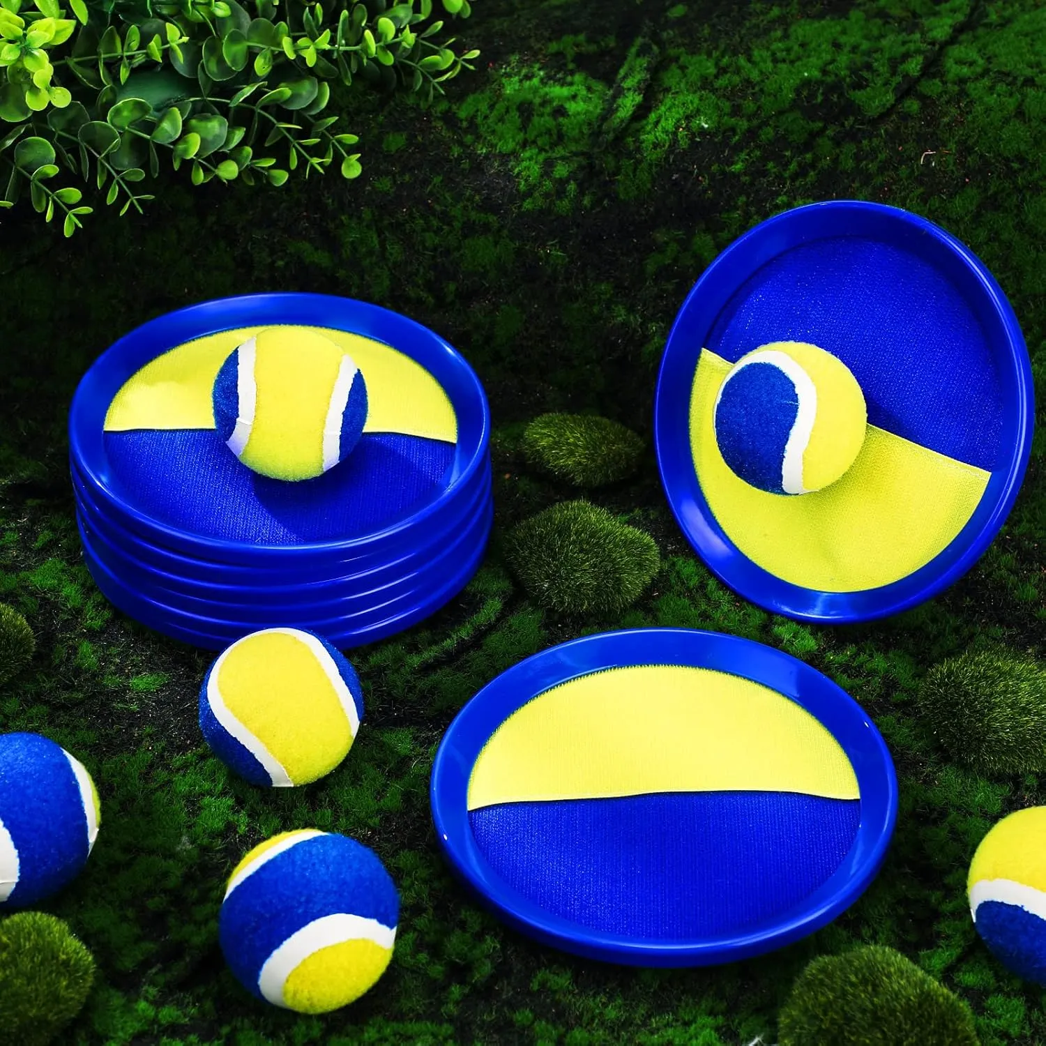 Charniol Kids Toys Toss and Catch Game Set 12 Paddles 6 Balls Beach Game Outdoor Ball Sports Games Toss and Catch Ball Set with Paddles Ball Nylon Catch Toys for Kids Adults
