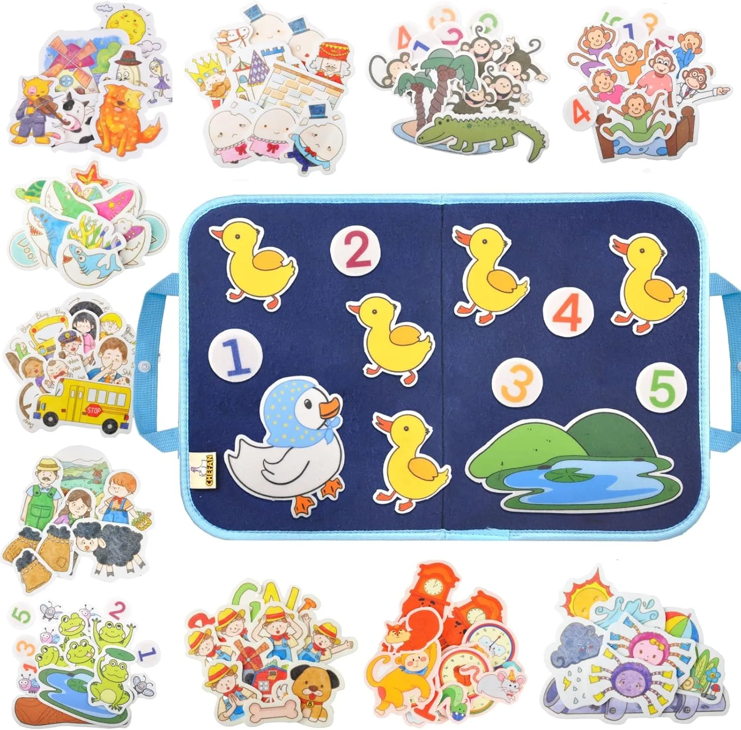CHEFAN 12 Pack Felt Storyboard Pieces for Toddler, Flannel Board Stories for Preschool Activities