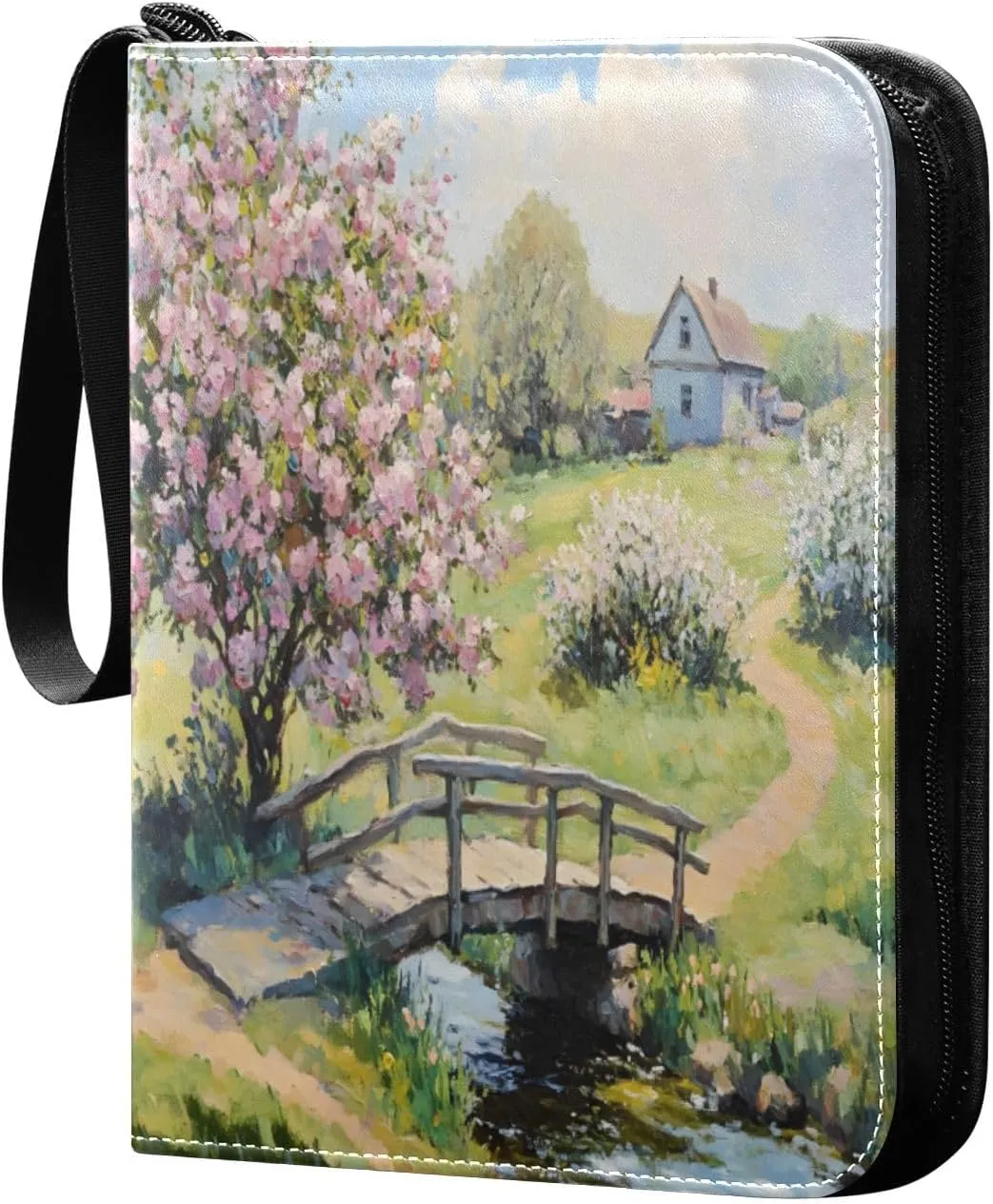 Cherry Blossoms Villagers Trading Card Binders 4 Pocket Card Collector Book with Sleeves 3 Ring Trading Card Binder