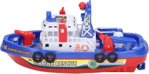 Childrens Bathtub Boat Toy Rounded Edges Water Spraying Electric Fire Boat Toy Details Musical Light No Burr for Girls for Boys