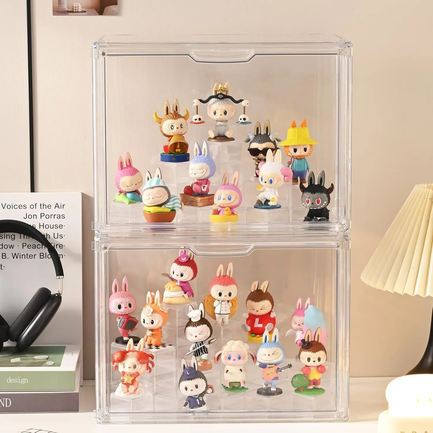 Clear Display Case for Collectibles & Toys, Protection Organizer Magnetic Door Storage Box, Perfect for Protecting & Showcasing Your Favorite Collectibles, Stackable Showcase for POP MART Figures