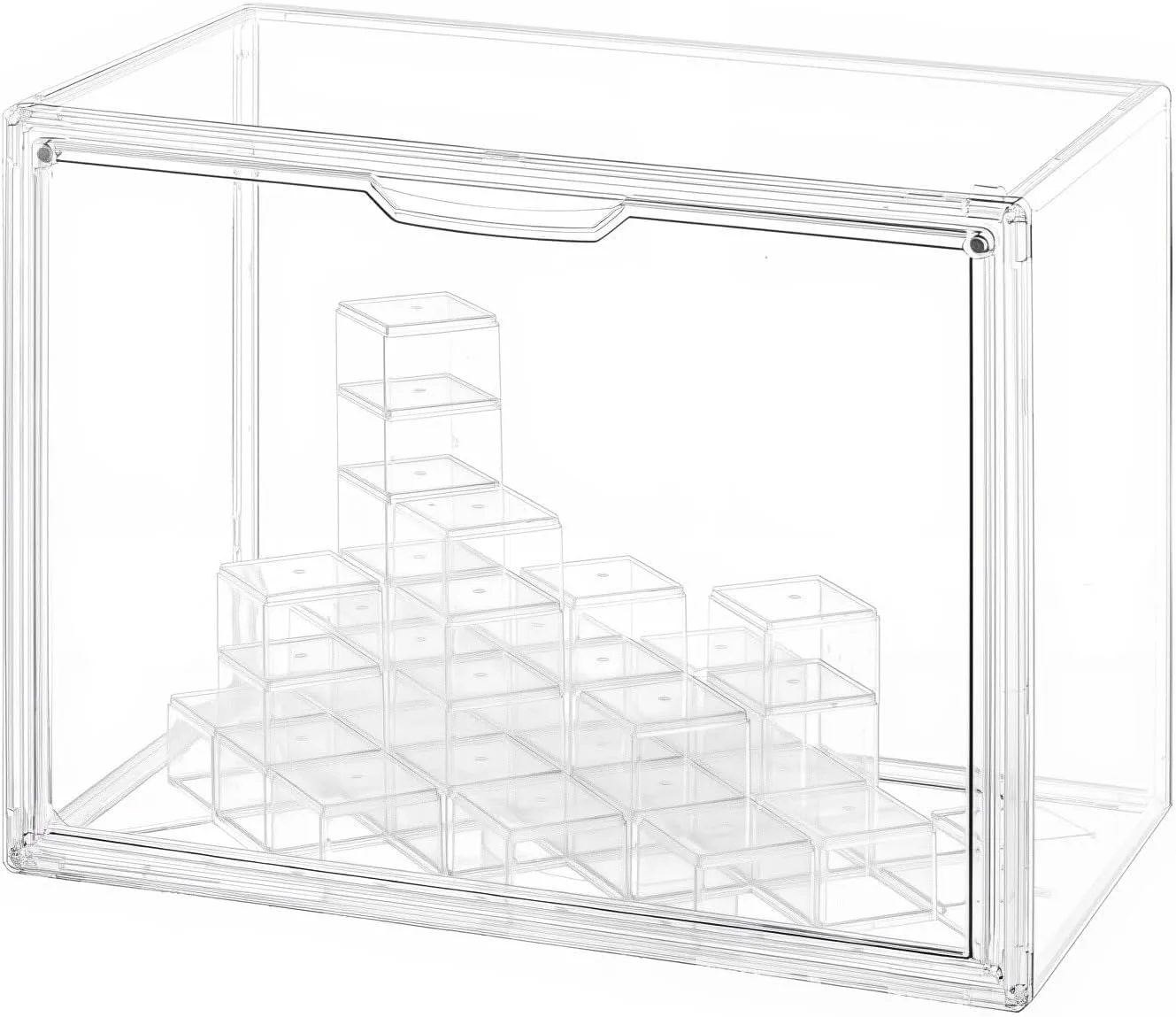 Clear Display Case for Collectibles & Toys, Protection Organizer Magnetic Door Storage Box, Perfect for Protecting & Showcasing Your Favorite Collectibles, Stackable Showcase for POP MART Figures