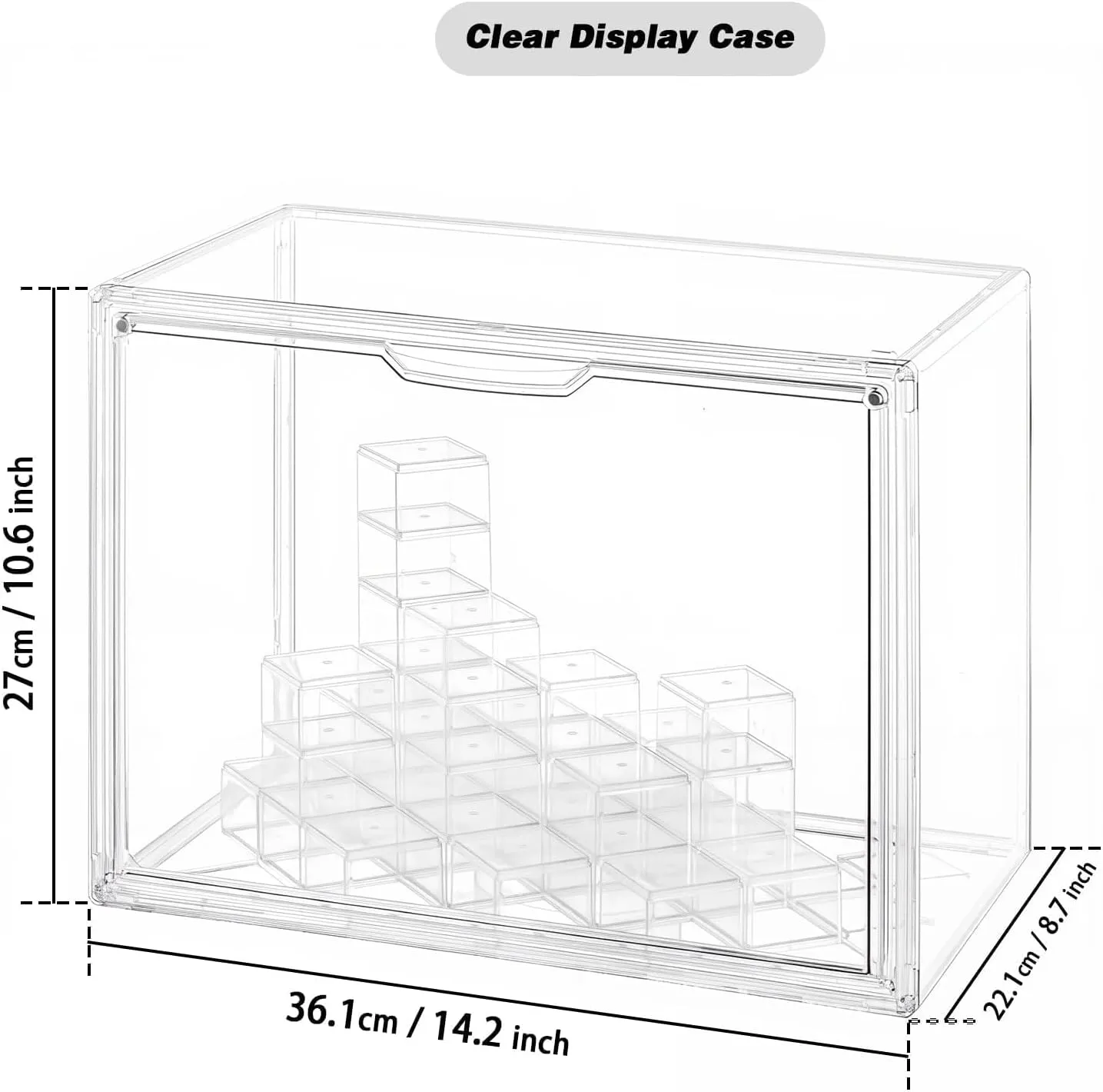 Clear Display Case for Collectibles & Toys, Protection Organizer Magnetic Door Storage Box, Perfect for Protecting & Showcasing Your Favorite Collectibles, Stackable Showcase for POP MART Figures