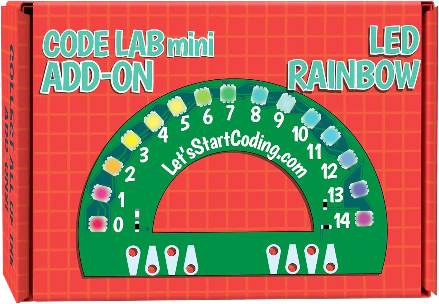 Code Lab Mini Add-On: 15 Pixel Programmable LED Rainbow. C   Coding for Kids 8-12  and Teens. Boys and Girls Learn STEM with Bright and Colorful Projects. Requires Code Lab Mini Board