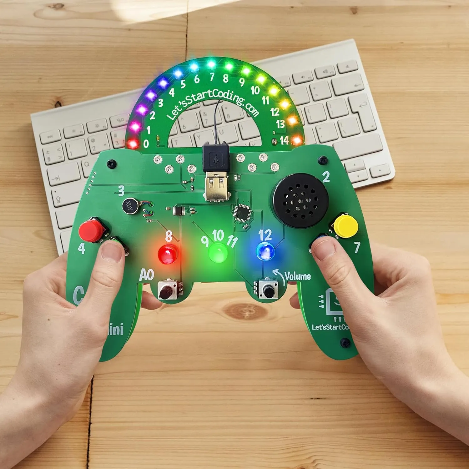 Code Lab Mini Add-On: 15 Pixel Programmable LED Rainbow. C   Coding for Kids 8-12  and Teens. Boys and Girls Learn STEM with Bright and Colorful Projects. Requires Code Lab Mini Board