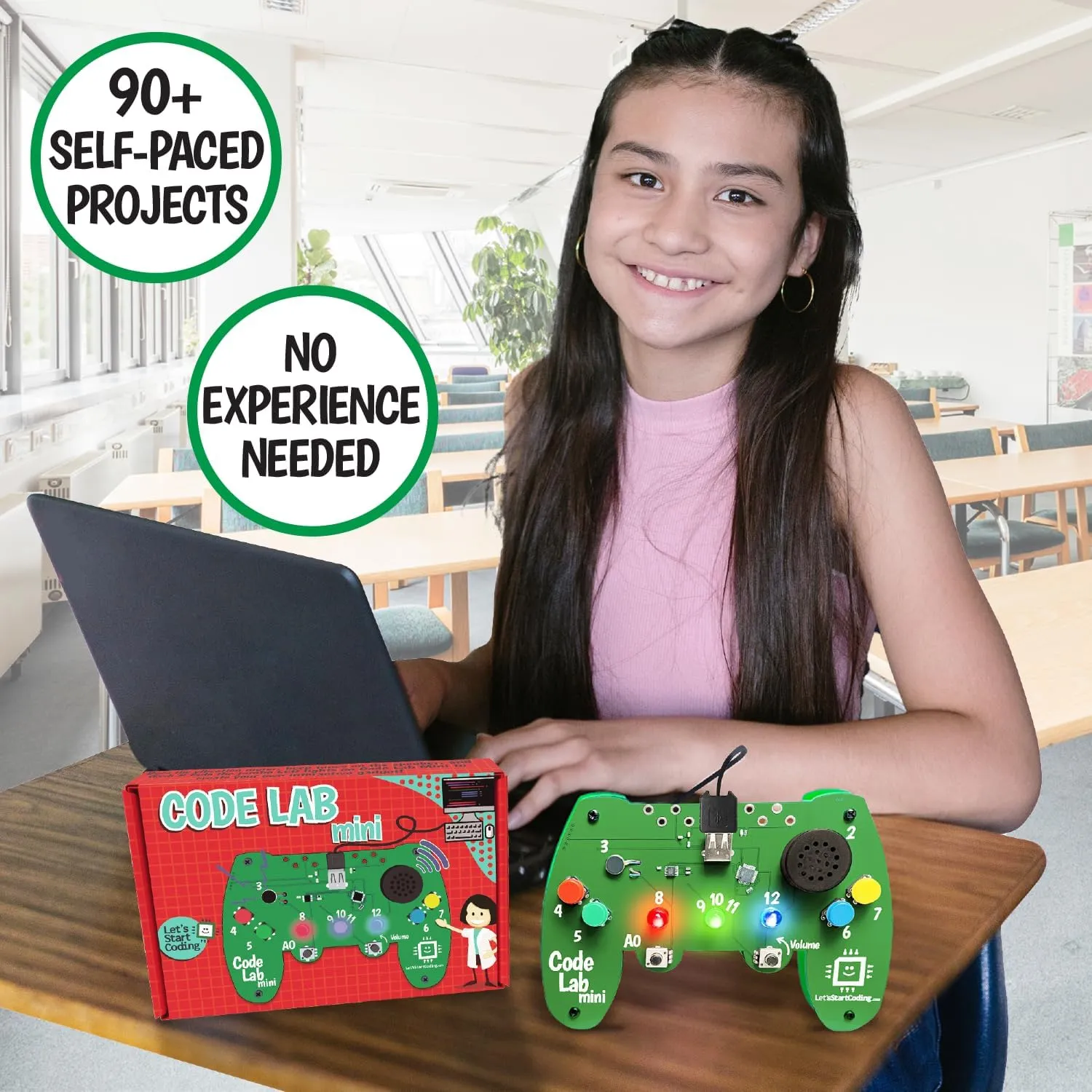 Code Lab Mini Coding & STEM Gift for Kids 8-12 . Designed in The USA by Let's Start Coding. Turn Your Teen Gamer into a C   Programmer with 100  Online Projects.