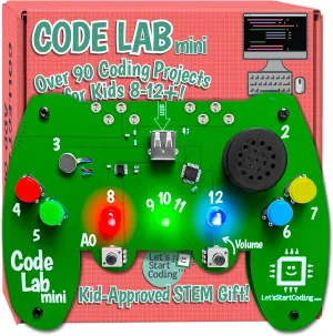 Code Lab Mini Coding & STEM Gift for Kids 8-12 . Designed in The USA by Let's Start Coding. Turn Your Teen Gamer into a C   Programmer with 100  Online Projects.