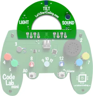 Code Lab Mini Sensor Trio: Programmable Light, Sound, and Tilt Sensors for Your Code Lab Mini Board. C   Coding & STEM for Kids 8-12  and Teens. Adds Over 20 New Projects to Your Kit
